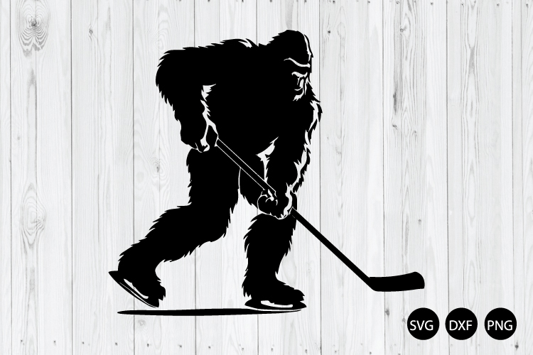 Bigfoot Playing Hockey SVG, Hockey SVG, Hockey Bigfoot SVG