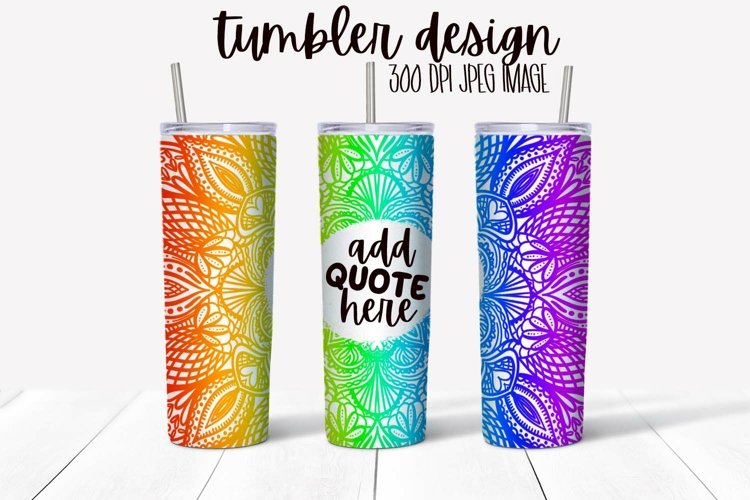 Rainbow Mandala Intricate Tumbler Wrap With Space For Name