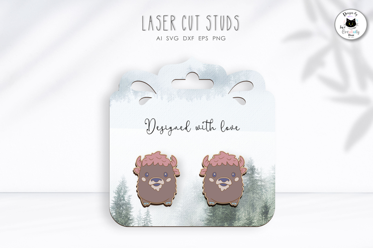 American Bison Stud Earrings | Kawaii Animal Studs
