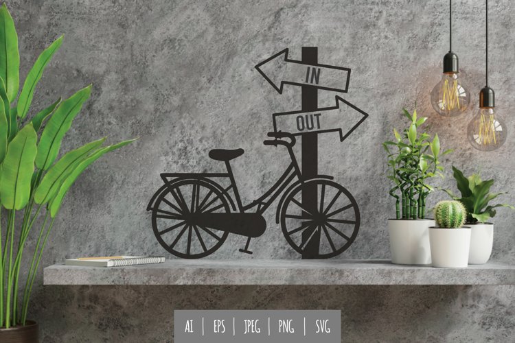 Bike with Signboard Papercut