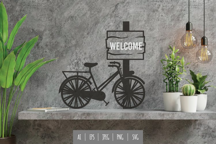 Bike with Signboard Papercut