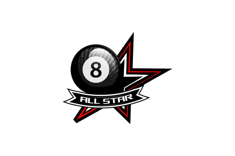 Billiard all star sports logo template concept design