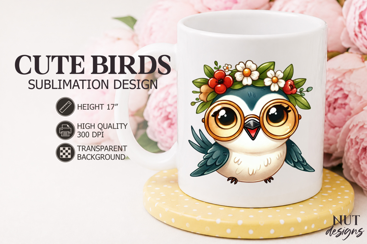 Summer sublimation Cute Swallow Floral Glasses
