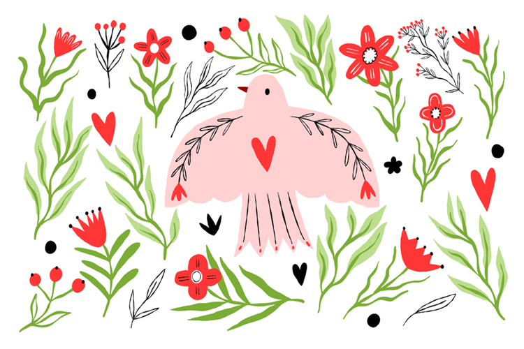 Hand Drawn Peace Dove Clipart
