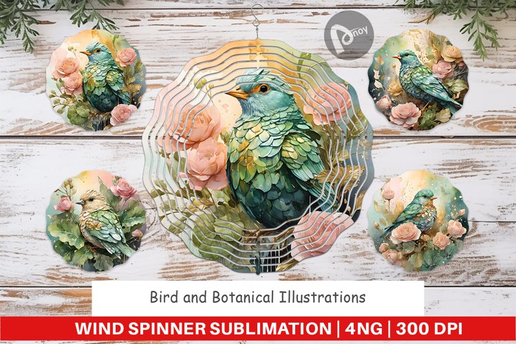 Wind Spinner Bird and Botanical