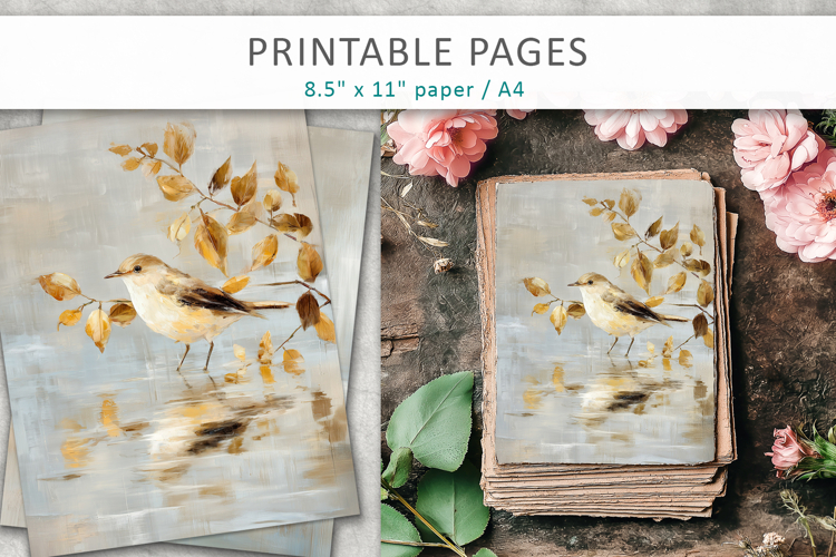 painted bird printable, creative pages