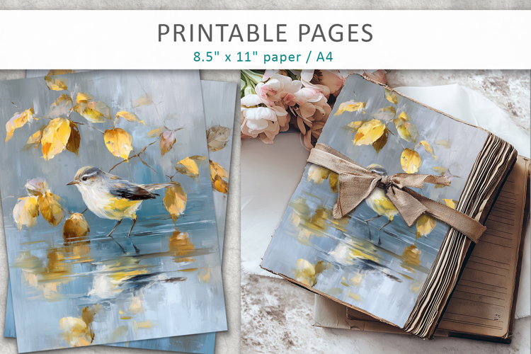 bird craft paper, junk journal