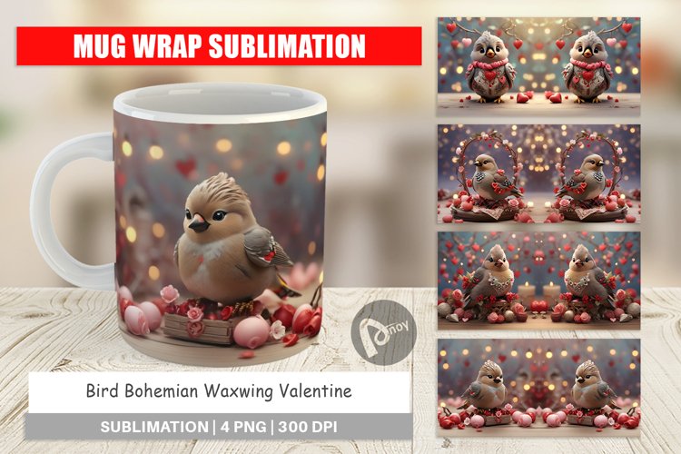 Mug sublimation design Bird Bohemian