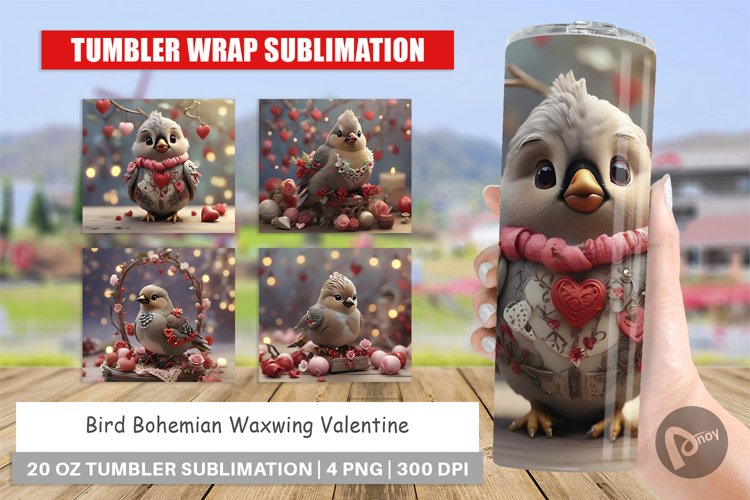 Tumbler Sublimation Wrap Bird Bohemian