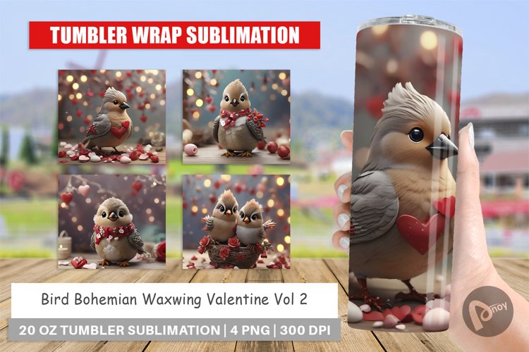 Tumbler Sublimation Wrap Bird Bohemian