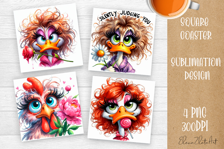 Funny duck Sarcastic Quotes Coaster Sublimation Design