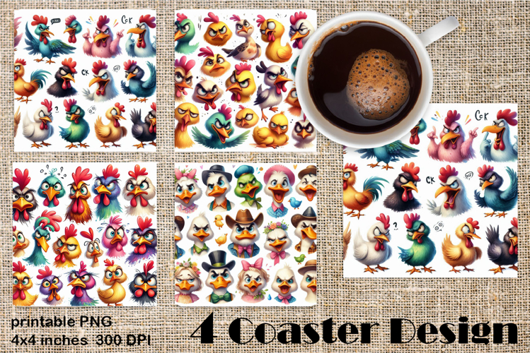 Funny bird easter, animal Coaster Sublimation