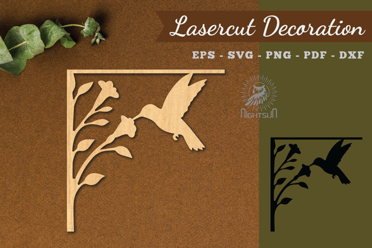 Bird Corner Lasercut Decoration SVG