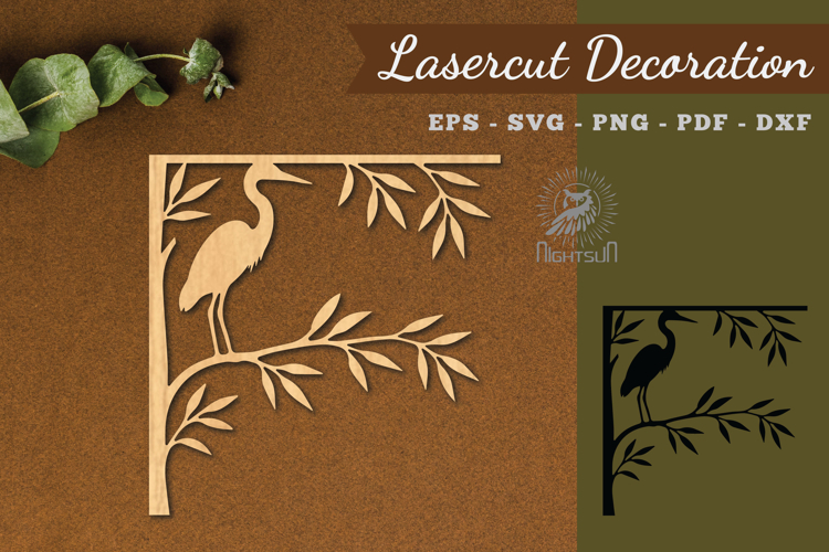 Bird Corner Lasercut Decoration SVG