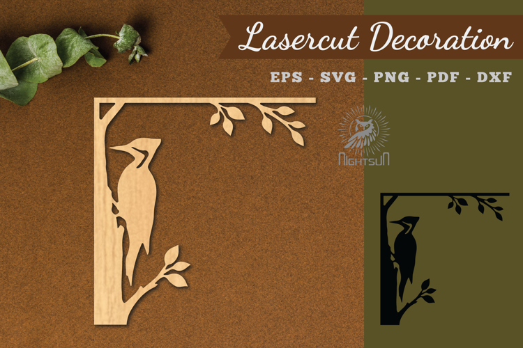 Bird Corner Lasercut Decoration SVG