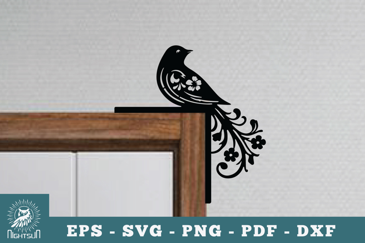 Bird Door Corner Lasercut SVG
