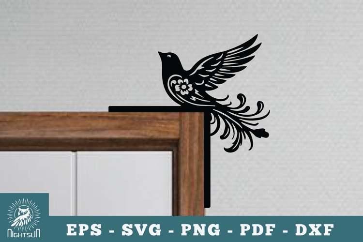 Bird Door Corner Lasercut SVG