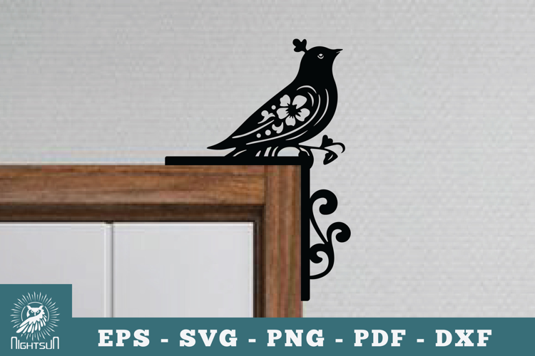 Bird Door Corner Lasercut SVG