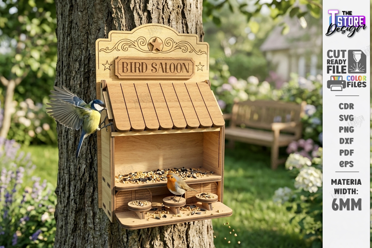 Bird Feeder Laser Cut | Hanging Birdfeeder Station | Garden