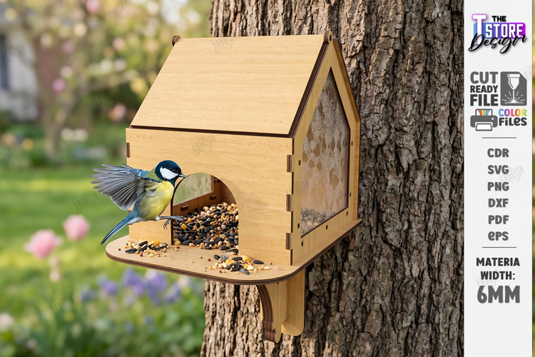 Bird Feeder Laser Cut | Hanging Birdfeeder Station | Garden