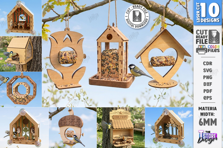 Bird Feeder Laser Cut Bundle | Hanging Birdfeeder Station