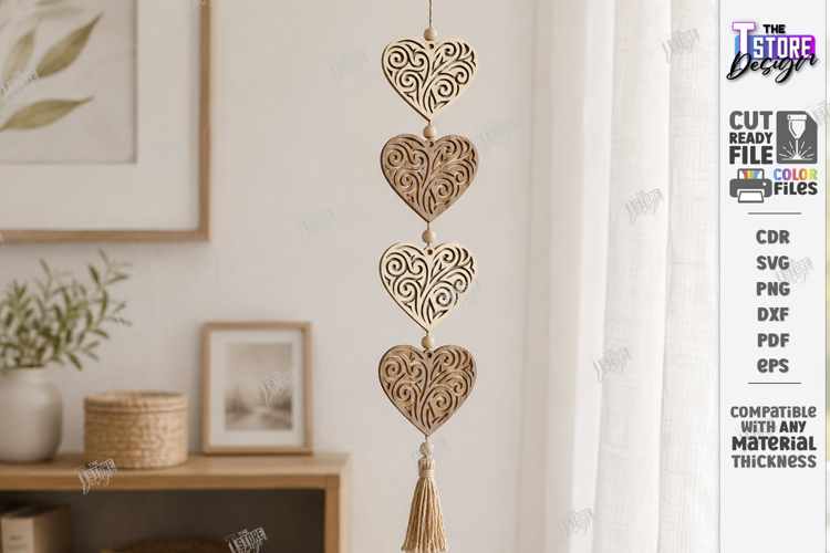 Layered Hanging Ornament Laser Cut | Wall Decor | Nature SVG