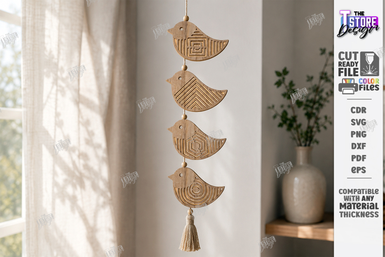 Layered Hanging Ornament Laser Cut | Wall Decor | Nature SVG
