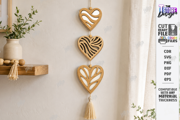 Layered Hanging Ornament Laser Cut | Wall Decor | Nature SVG