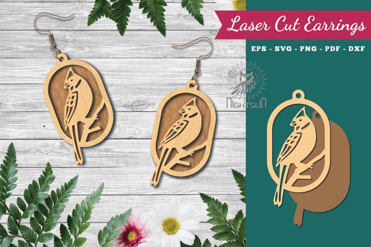Bird Laser Cut Earrings example image 1