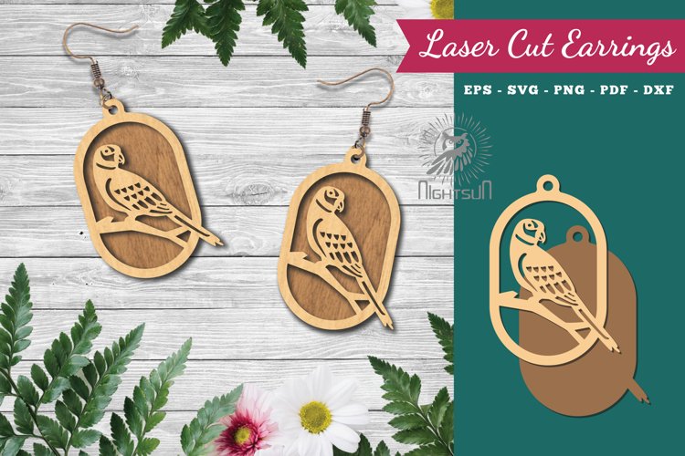 Bird Laser Cut Earrings example image 1