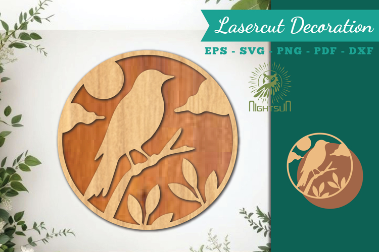 Bird Lasercut Wall Decor SVG