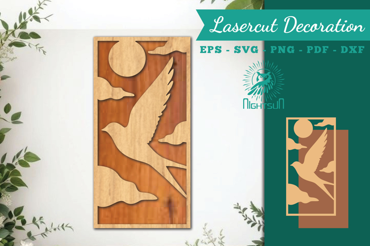 Bird Lasercut Wall Decor SVG