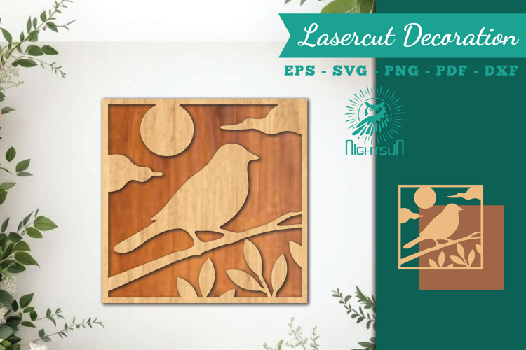 Bird Lasercut Wall Decor SVG