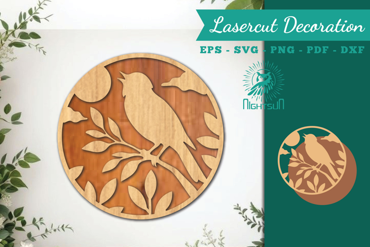 Bird Lasercut Wall Decor SVG