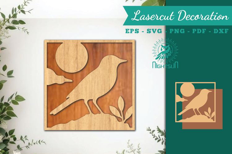 Bird Lasercut Wall Decor SVG