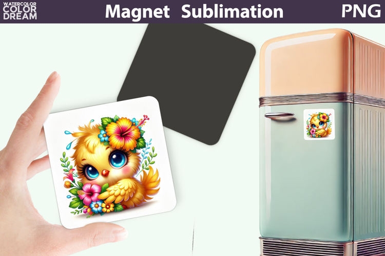 Cute Bird Floral Magnet | Owl Flowers Sublimation