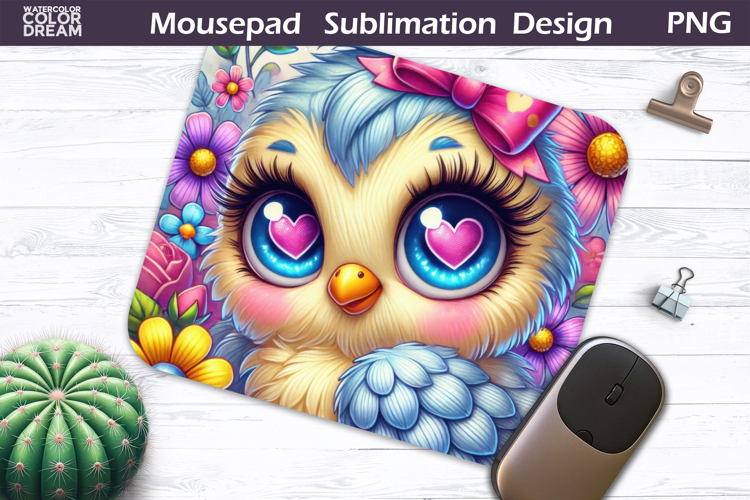 Cute Bird Floral Mousepad | Funny Bird Sublimation