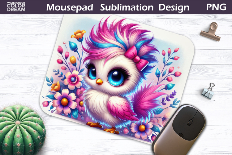 Cute Bird Floral Mousepad | Funny Bird Sublimation