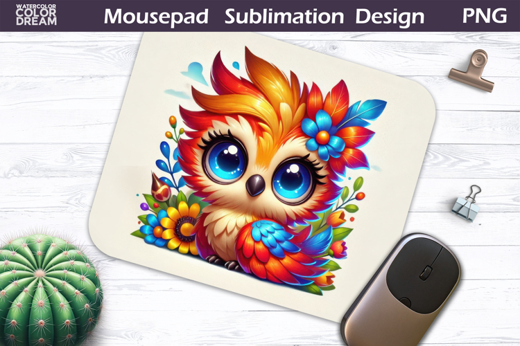 Cute Bird Floral Mousepad | Funny Bird Sublimation