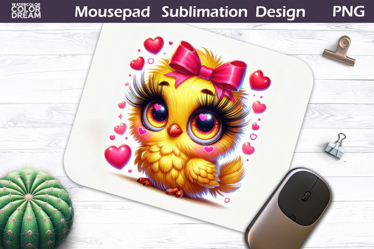 Cute Bird Heart Mousepad | Funny Owl Sublimation