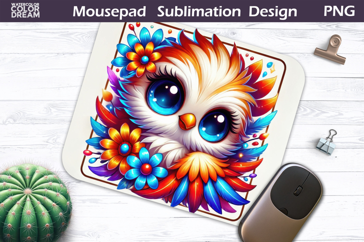 Cute Bird Floral Mousepad | Funny Bird Sublimation