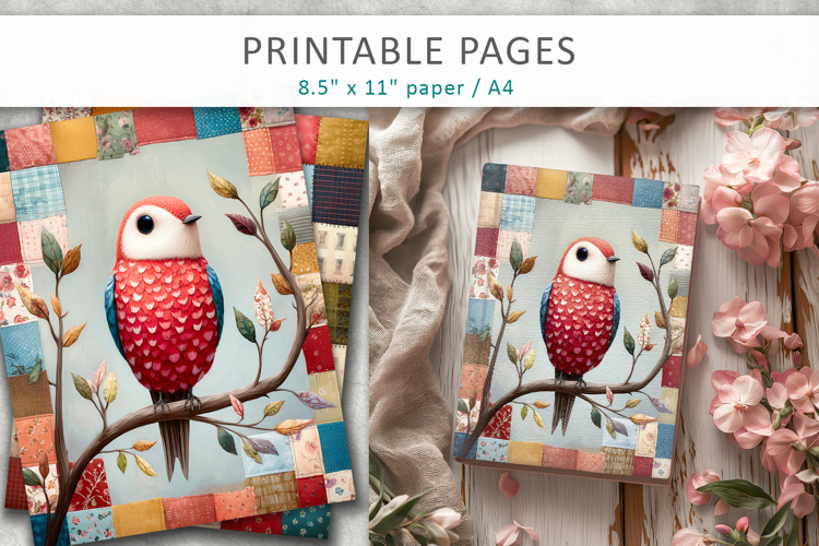creative bird artwork digital papers