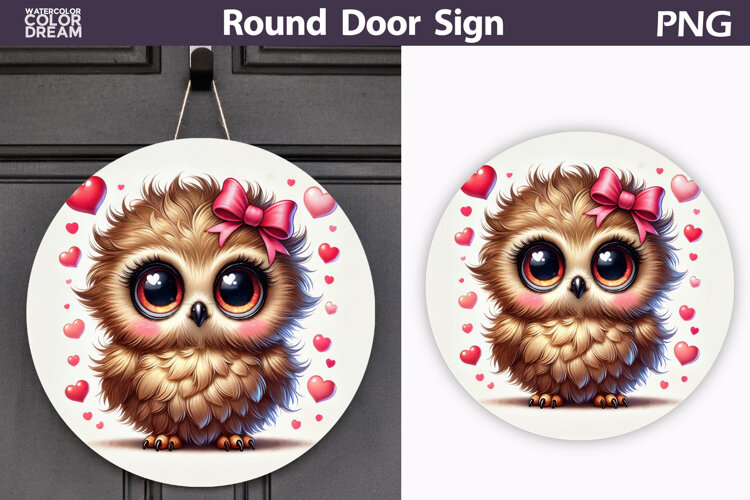 Bird Heart Round Sign | Valentine Bird Sublimation example image 1
