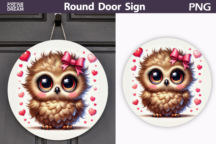 Bird Heart Round Sign | Valentine Bird Sublimation