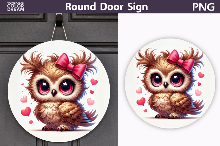 Bird Heart Round Sign | Valentine Bird Sublimation