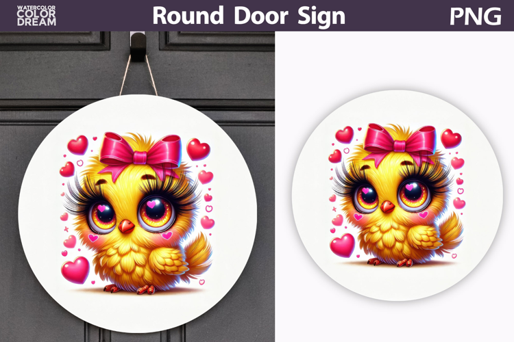 Bird Heart Round Sign | Valentine Bird Sublimation
