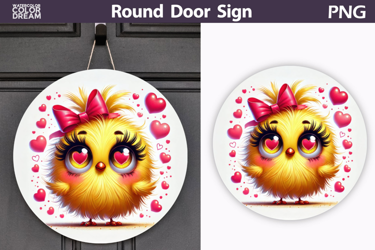 Bird Heart Round Sign | Valentine Bird Sublimation