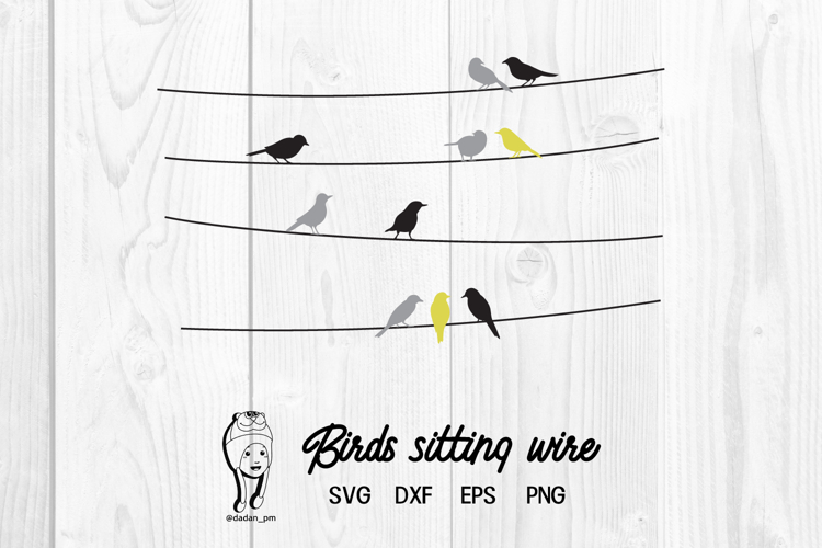 Bird sitting wire silhouette svg