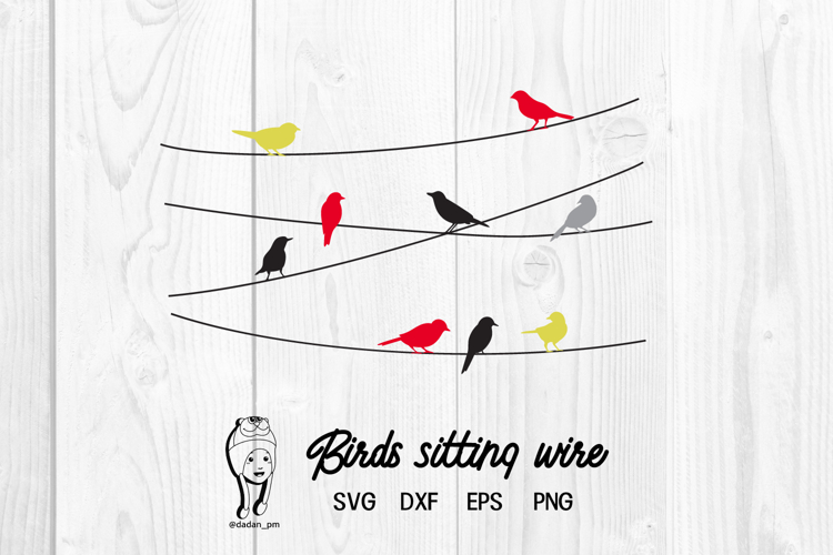 Bird sitting wire silhouette svg