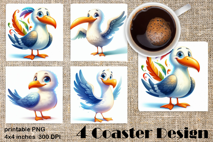 Cute bird Coaster Sublimation | Bird Square Coaster